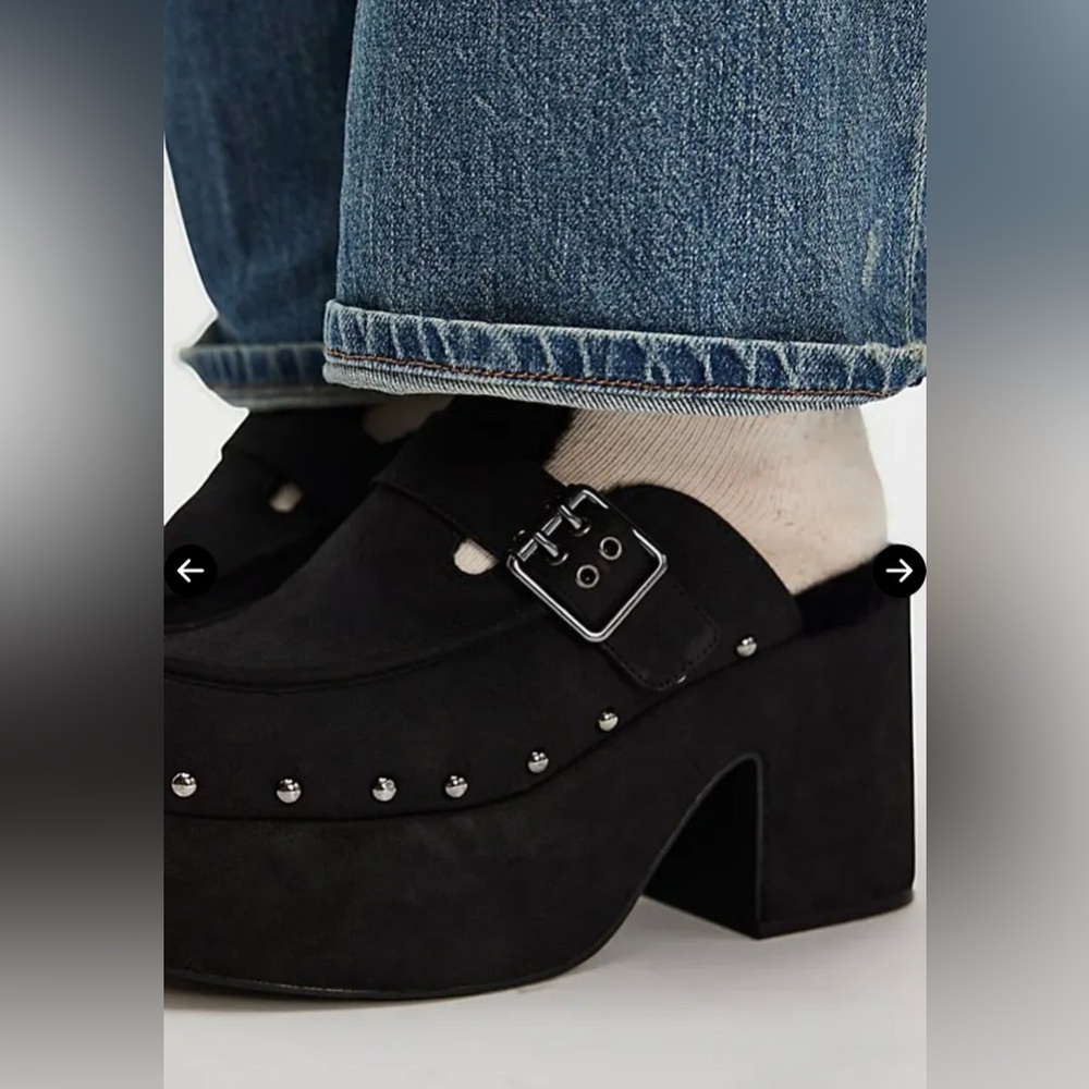 FREE PEOPLE Anya Suede Clogs - Black, Sz 8 NWT - Picture 2 of 6